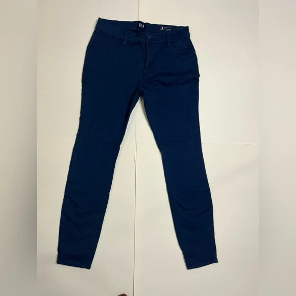 GAP Women's Stretch Skinny Navy Blue Trousers Size 4 - Picture 1 of 6